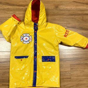DRIPLETS Jacket Size 7 Fireman Firefighter Rain Coat Outerwear Costume Yellow